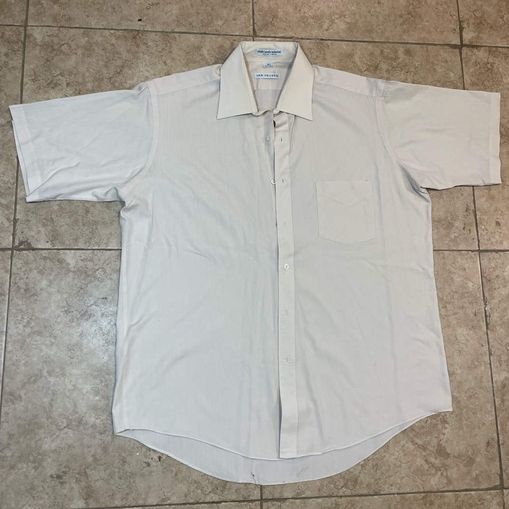 Van Heusen Tan Casual Button Down Shirt